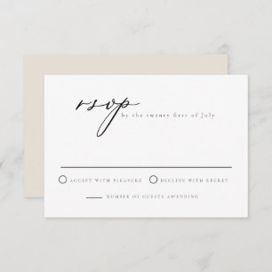 EVELYN Elegante Calligraphy Script Moderne RSVP-Ka Einladung