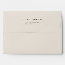 EVELYN Elegante Cream Wedding Rücksendeadresse