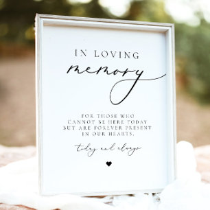 EVELYN Elegante Kalligrafie In Loving Memory Poste Poster