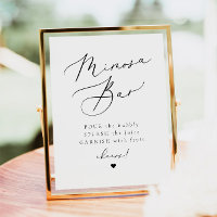 EVELYN Elegante Kalligrafie Script Mimosa Bar Sign