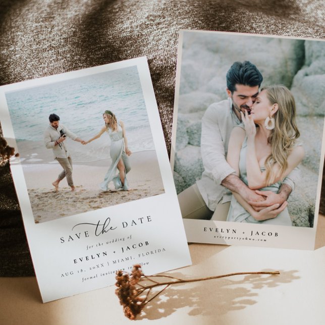 EVELYN Elegante Kalligrafie-Skript Save the Date Einladung (Von Creator hochgeladen)