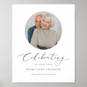 EVELYN Elegante Schriftart Trauerfeier Willkommen Poster