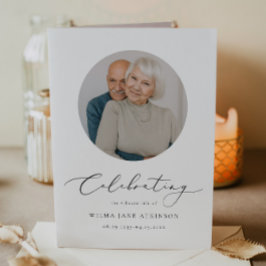 EVELYN Elegantes Script Memorial Beerdigung Progra Karte