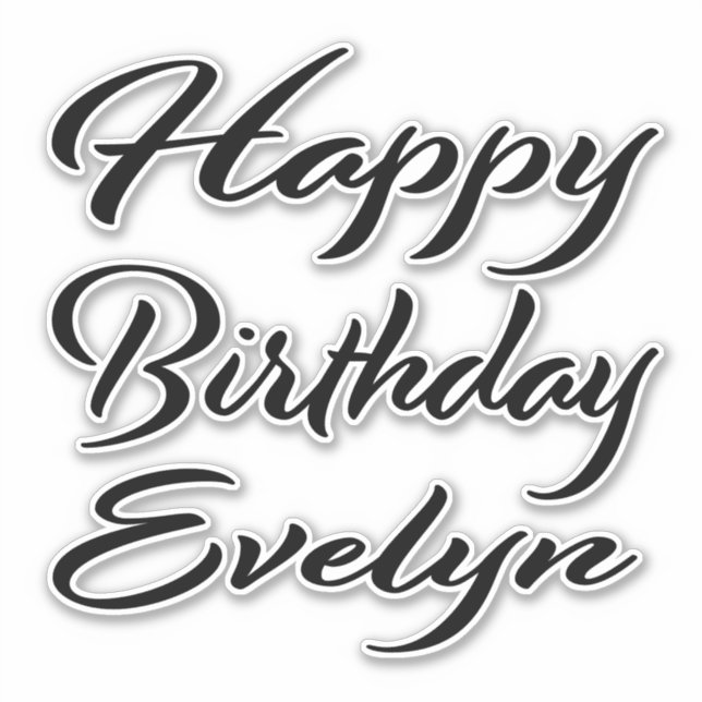 Evelyn Name Vorname black Sticker Geburtstag (Vorderseite)