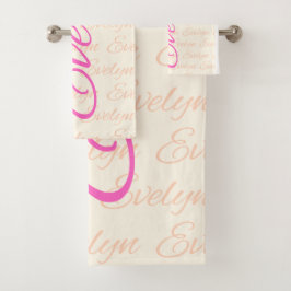 Evelyn Repetiernamenmuster Badhandtuch Set