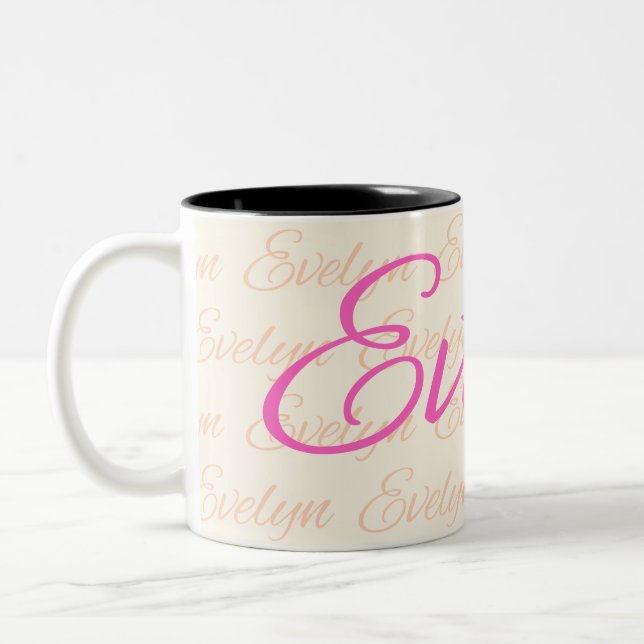 Evelyn Repetiernamenmuster Zweifarbige Tasse (Links)