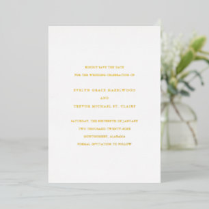 Evelyn Simple Elegant Wedding Save the Date Folieneinladung
