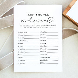EVELYN Word Scramble Baby Showkarte Einladung