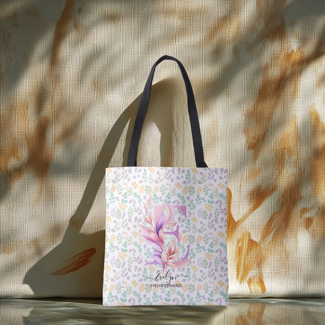 Evelyn's Floral Monogram Tasche with Garden Back - (Von Creator hochgeladen)