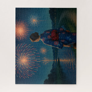 Evening Fireworks and Yukata by the Riverside Puzzle
