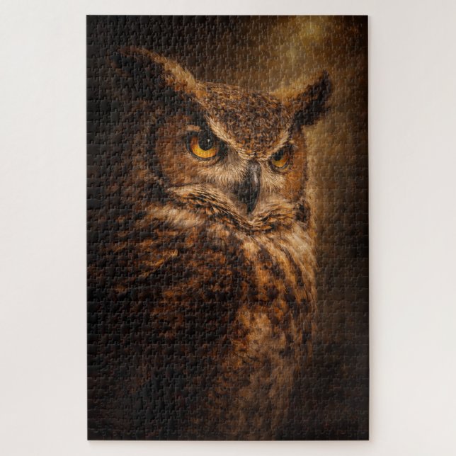 Evening Sentinel | Eulen-Kunst | Puzzle (Vertikal)