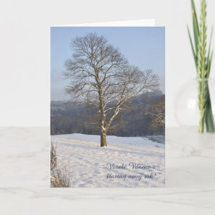 Evening tree Veselé Vánoce! Feiertagskarte