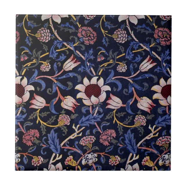 Evenlode, berühmtes William-Morris-Muster, Fliese (Vorderseite)