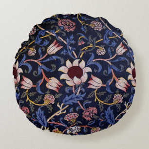 Evenlode, berühmtes William Morris Muster, Rundes Kissen