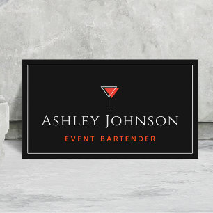Event Barkeeper Cocktail Mixologin Red & Black Visitenkarte