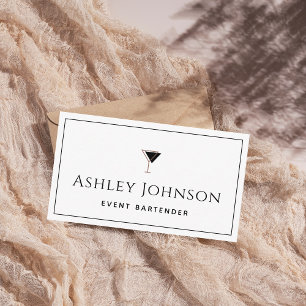 Event Barkeeper Mixologe Sommelier Classic White Visitenkarte