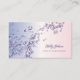 Event Barkeeper Wasser Splash Visitenkarte