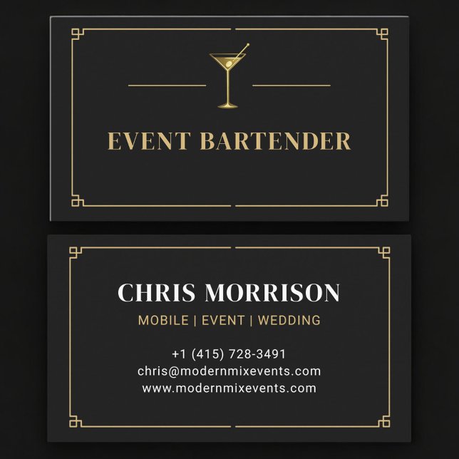 Event Bartender Professional Visitenkarte (Von Creator hochgeladen)