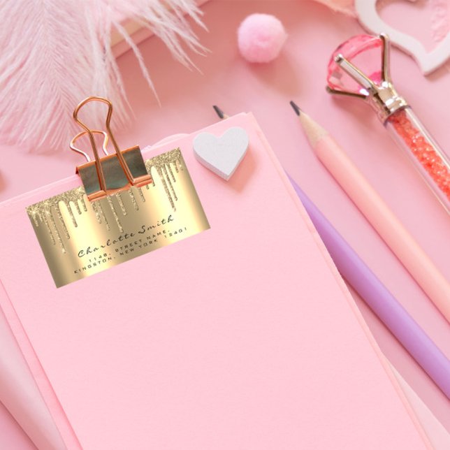 Event Bridal Rücksendeadresse Tropfen Gold UAWG Adressaufkleber (Von Creator hochgeladen)