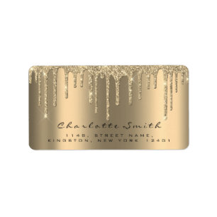 Event Bridal Rücksendeadresse Tropfen Gold UAWG Sp Adressaufkleber