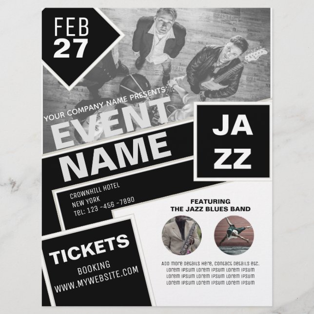 EVENT Flyer Template Entertainment Schwarz-weiß (Vorne)