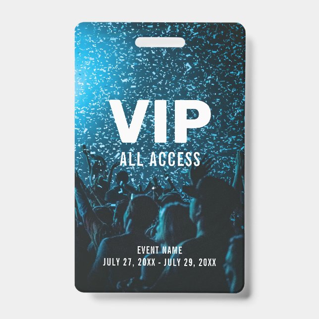 Event-Foto VIP All Access Pass Event-ID-Abzeichen Ausweis (Vorderseite)