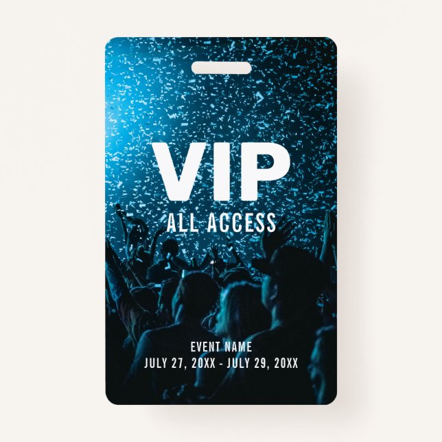 Event-Foto VIP All Access Pass Event-ID-Abzeichen Ausweis (Vorderseite)