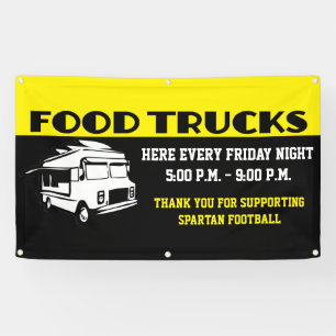 Event-Fundraiser-Lkw mit Essen Banner