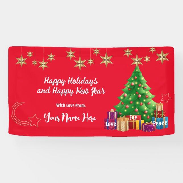 Event Happy Holidays Banner Personalisiert (Horizontal)