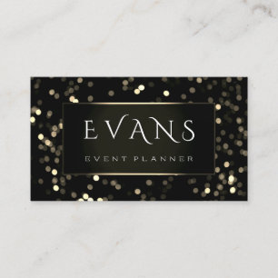 Event Hochzeitsplaner Black Gold Lights Gerahmt Terminkarte