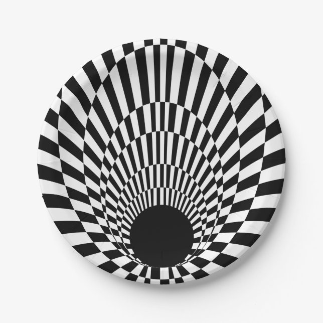 Event Horizon 3d Black hole Pappteller (Vorderseite)
