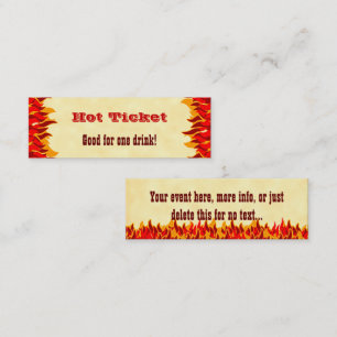 Event Hot Ticket Kostenloses Getränk Rote Flammen