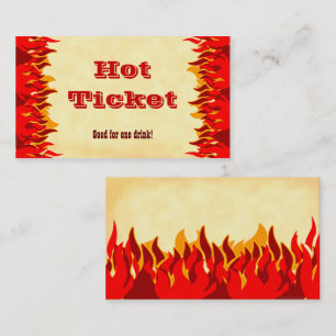 Event Hot Ticket Red Flames Visitenkarte Vorlage