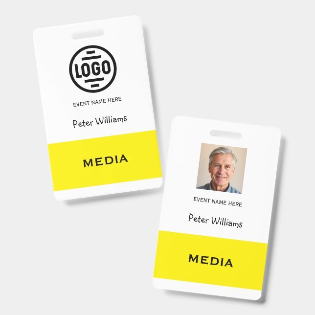 Event Medien Foto ID Ausweis Pass (Vorder- & Rückseite)
