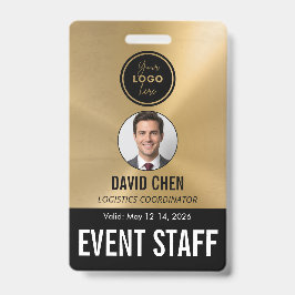 Event-Mitarbeiter-ID-Ausweis - Metallic Gold Schwa Ausweis