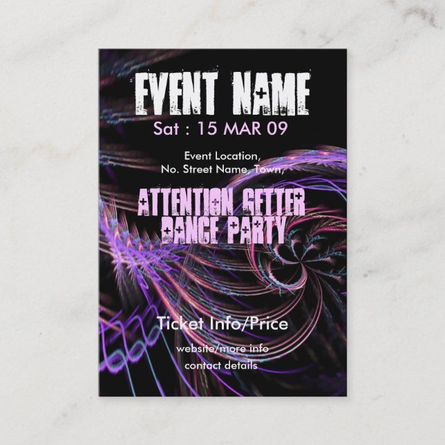 EVENT PARTY miniFLYER #007 Visitenkarte (Vorderseite)