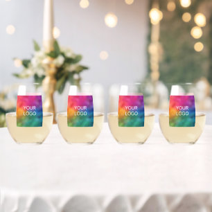 Event-Party Modernes, elegantes Template-Logo-Set Weinglas Ohne Stiel
