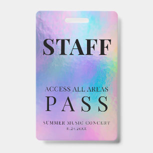 Event Pass Holografisch Modern Ausweis