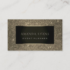Event-Planer Black Frame Glitzer Gold Spark Sepia Visitenkarte