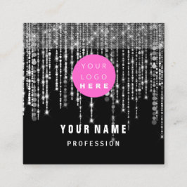 Event-PLANER Einzigartiges Eyeash-Logo Rosa Quadratische Visitenkarte