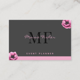Event Planner QR Code Monogram Custom Modern Visitenkarte