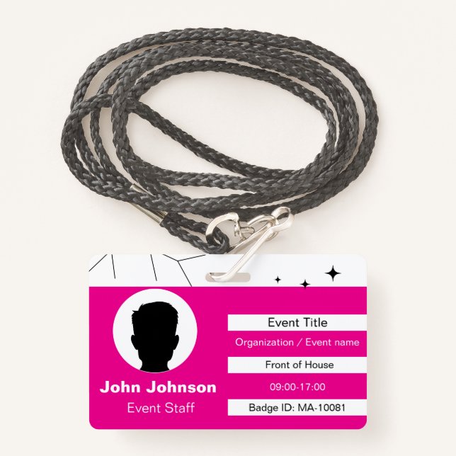 Event Staff Ausweis (Vorderseite mit Schlüsselband)
