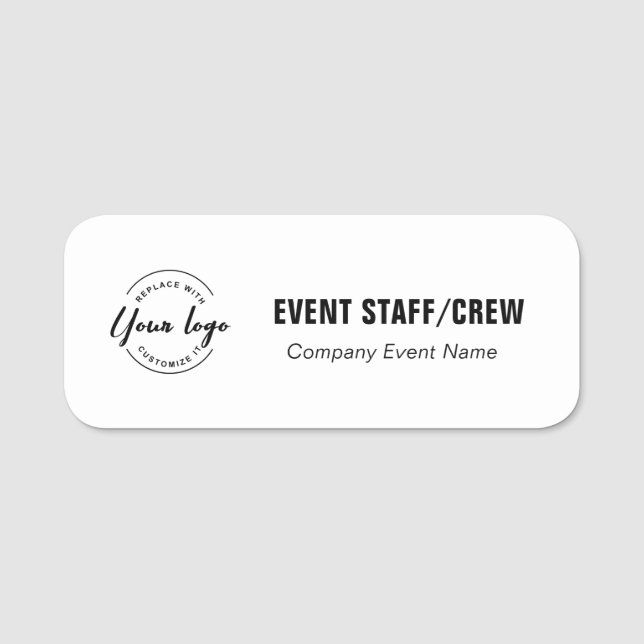 Event staff Custom Business logo generic Namensschild (Vorderseite)