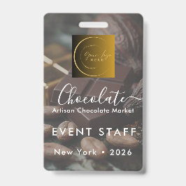 Event Staff Photo Qr Code Logo Chocolate Festival Ausweis