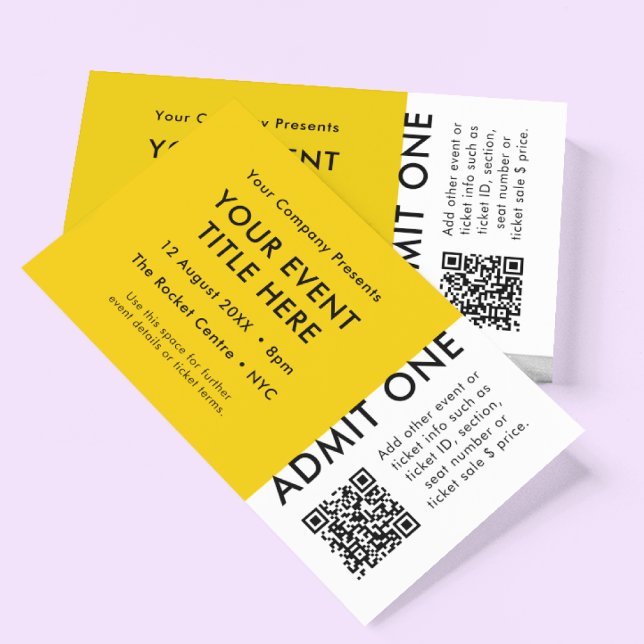 Event-Ticket | Yellow QR Code Concept Ticket (Von Creator hochgeladen)