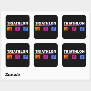 EVENT Triathlon/STICKER/100-200/:Schwimmen, Fahrra Quadratischer Aufkleber
