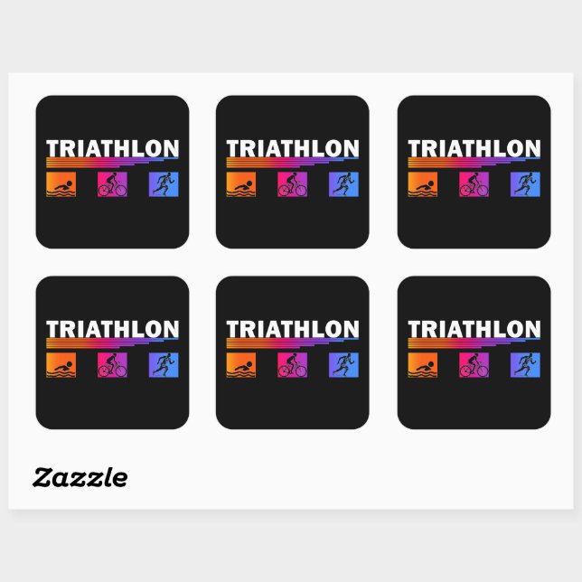 EVENT Triathlon/STICKER/100-200/:Schwimmen, Fahrra Quadratischer Aufkleber (Blatt)