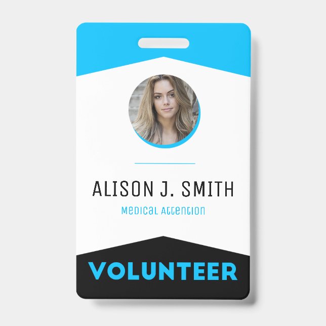 Event Volunteer Modernes Abzeichen Ausweis (Vorderseite)