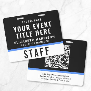 Event Zugangspass QR-Code Schwarz Blau ID Ausweis
