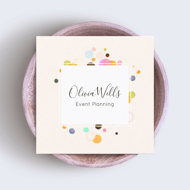 Eventplaner Confetti Quadratische Visitenkarte (Von Creator hochgeladen)